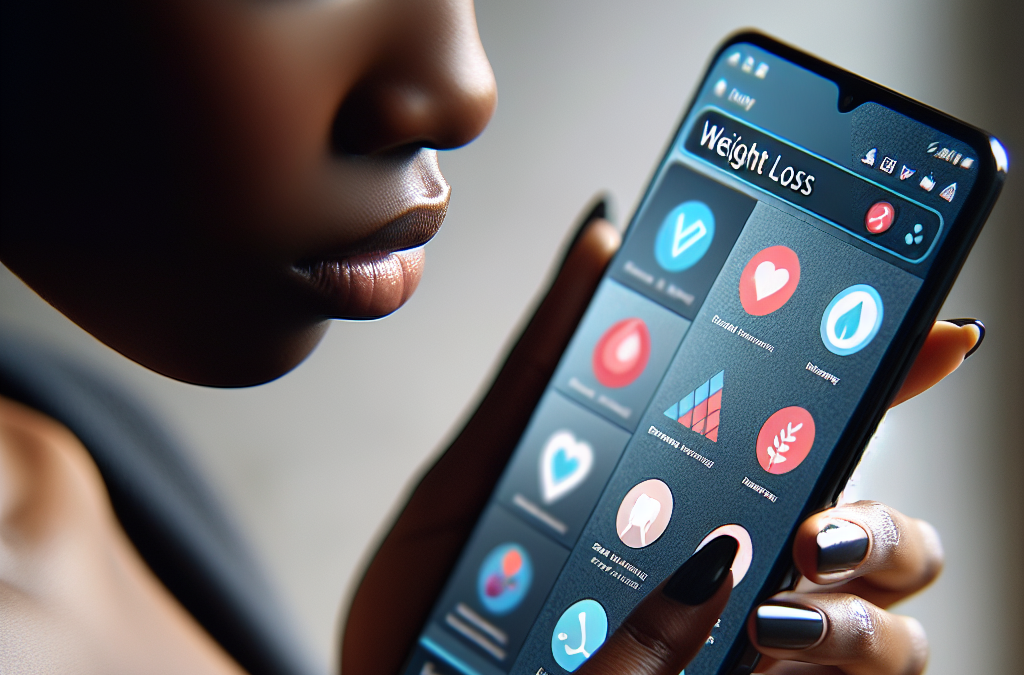 femme_noire_avec_smartphone_comparant_applications_perte_de_poids