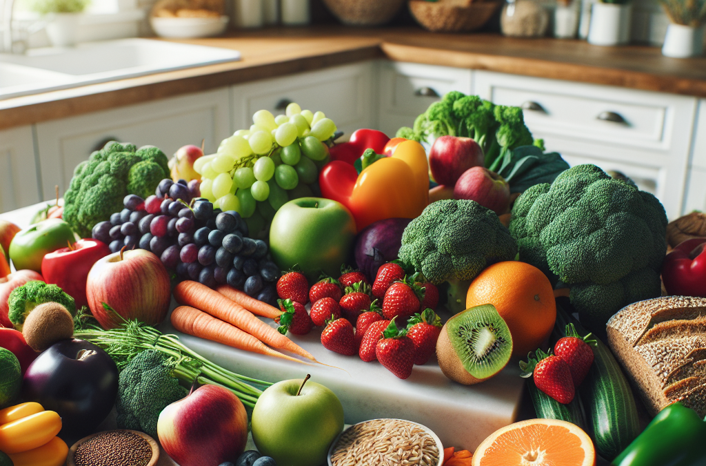 presentation-aliments-riches-en-fibres-fruits-legumes-grains-entiers-comptoir-cuisine-lumiere-naturelle